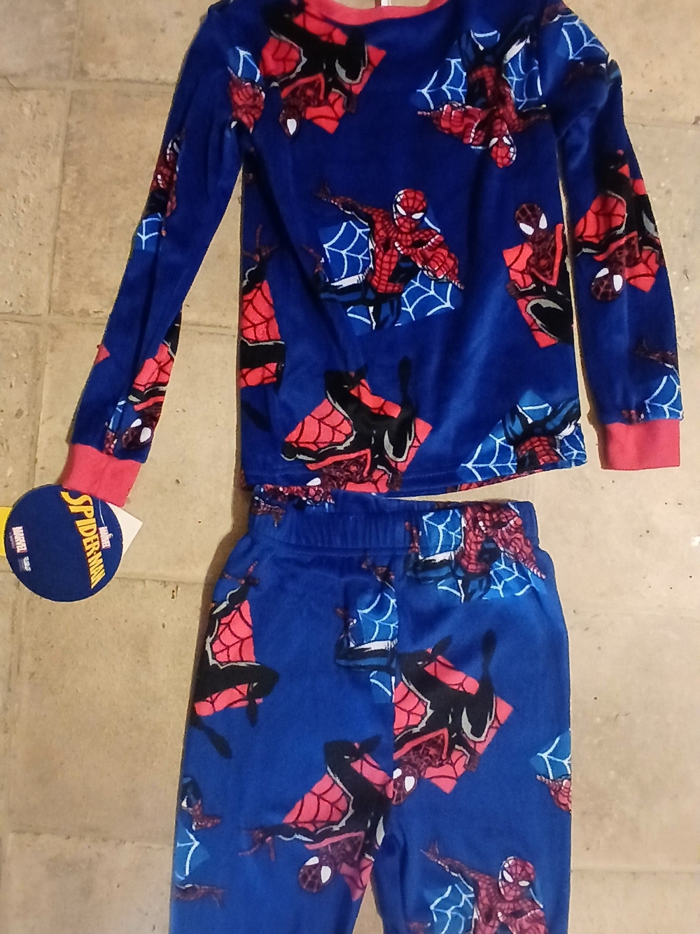 Marvel Spider-Man Kids Blue & Red Pajama Set Very Soft